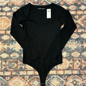 Abercrombie & Fitch Black Long Sleeve Bodysuit